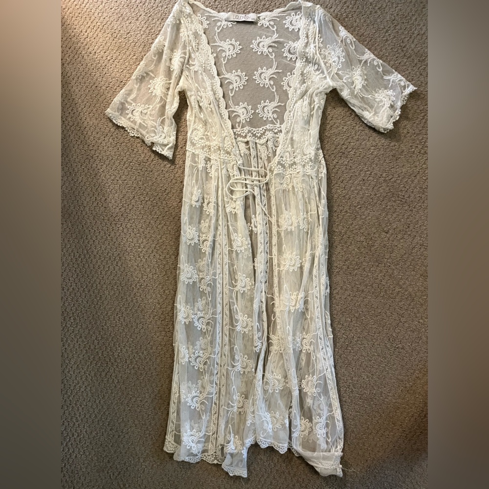 Lace swim cover-up